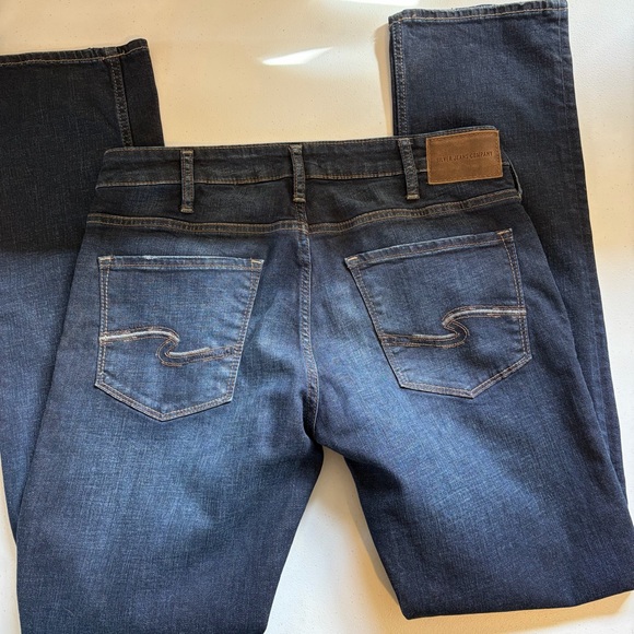 Silver Jeans Allan Slim Fit Straight Leg Luxe Heritage Jean Dark Mens size 34x34 - Picture 4 of 11